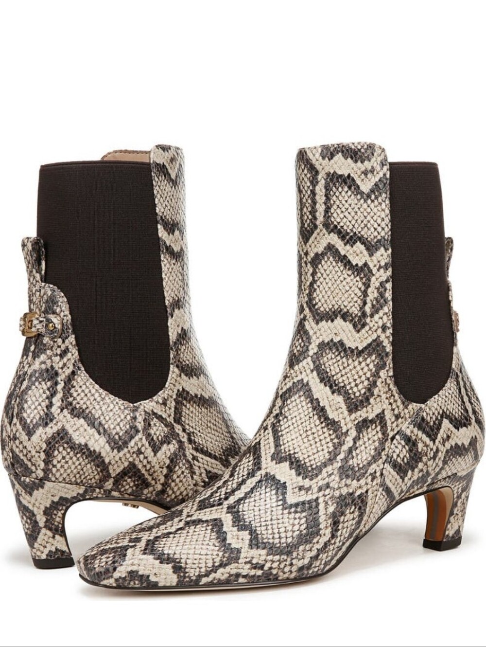 Sam Edelman Margot Kitten Heel Bootie in Roccia Grey Snake Print Size 7.5